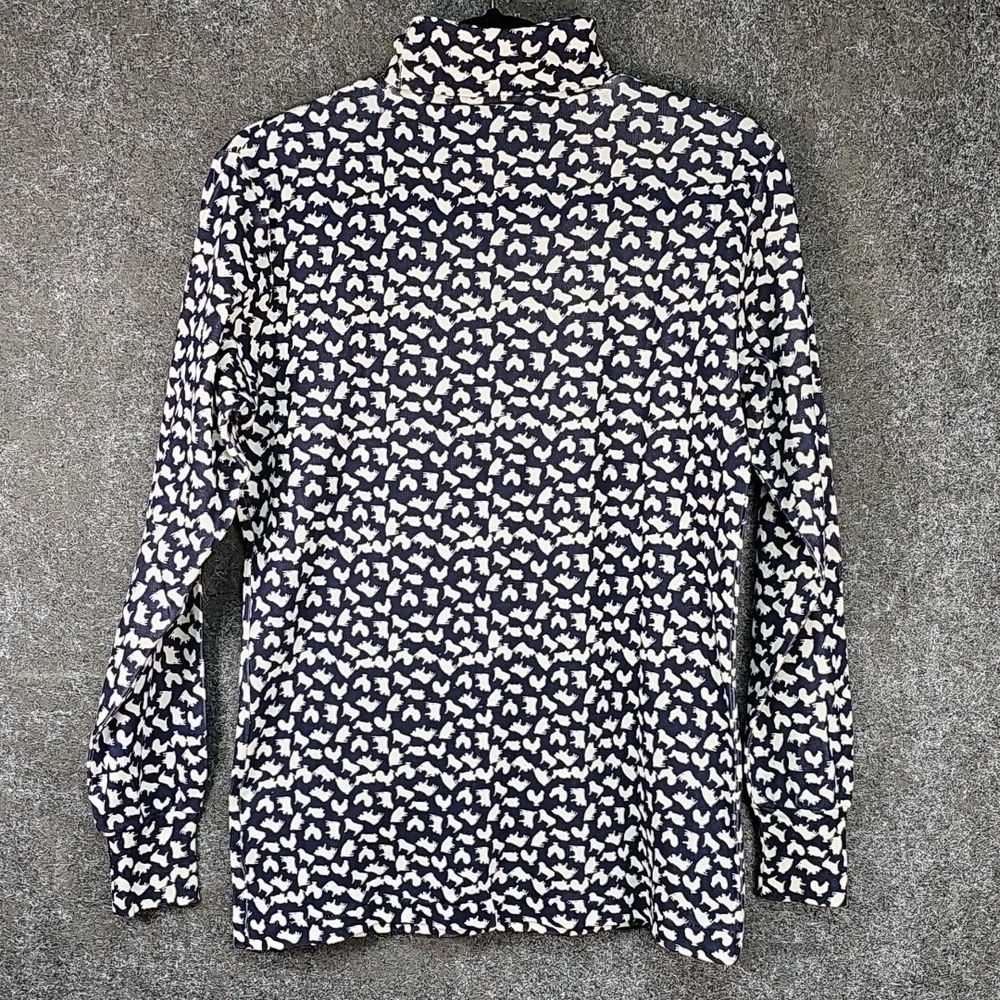 Vintage The Eagles Eye Farm Animal Print Turtleneck, Navy White, Size M/L - Picture 5 of 8